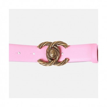 Chanel 2019 Ladies Leather Belt - 샤넬 2019 여성용 레더 벨트 CHABT0007.Size(3.0cm).핑크