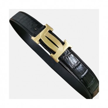Hermes 2019 Mens Crocodile Leather Belt - 에르메스 2019 남성용 크로커다일 레더 벨트 HERBT0030.Size(3.8cm).블랙