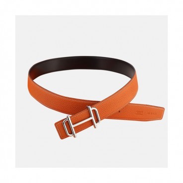 Hermes 2019 Mens Leather Belt - 에르메스 2019 남성용 레더 벨트 HERBT0026.Size(3.8cm).오렌지금장,오렌지은장
