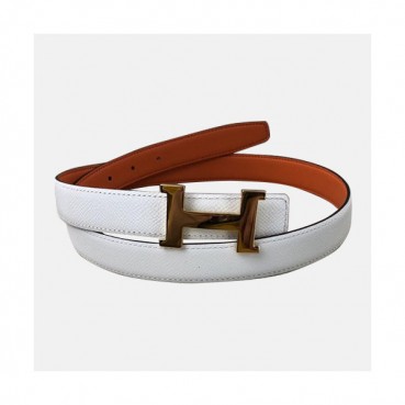 Hermes 2019 Ladies Reversible Epsom & Swift Leather Belt - 에르메스 2019 여성용 리버시블 엠송&스위프트 레더 벨트 HERBT0006.Size(2.5cm).화이트