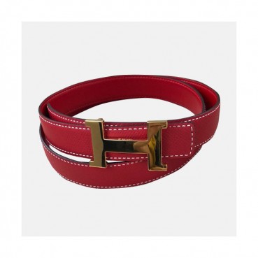 Hermes 2019 Ladies Reversible Epsom & Swift Leather Belt - 에르메스 2019 여성용 리버시블 엠송&스위프트 레더 벨트 HERBT0005.Size(2.5cm).레드