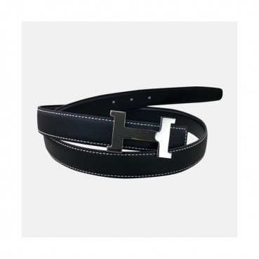 Hermes 2019 Ladies Reversible Epsom & Swift Leather Belt - 에르메스 2019 여성용 리버시블 엠송&스위프트 레더 벨트 HERBT0004.Size(2.5cm).블랙