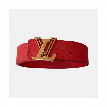 Louis vuitton 2019 Mens Initial Logo Buckle Leather Belt - 루이비통 2019 남성용 이니셜 로고 버클 레더 벨트 LOUBT0001.Size(4.0cm).레드금장/레드은장