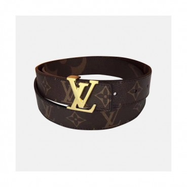Louis vuitton 2019 Mm/Wm Initial Logo Buckle Leather Belt - 루이비통 남자 이니셜 로고 버클 레더 벨트 Lou01184x.Size(4.0cm).브라운금장