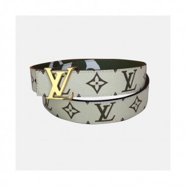 Louis vuitton 2019 Mm/Wm Initial Logo Buckle Leather Belt - 루이비통 남자 이니셜 로고 버클 레더 벨트 Lou01180x.Size(3.0cm).그린금장