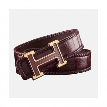 Hermes 2019 Mens Business Initial Logo Leather Belt - 에르메스 남성 비지니스 이니셜 로고 가죽 벨트 Her0199x.Size(3.8cm).2컬러(블랙은장/브라운금장)