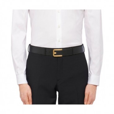 Prada 2019 Mens Saffiano Business Leather Belt - 프라다 남성 신상 사피아노 비지니스 레더 벨트 Pra0420x.Size(4.0cm).블랙금장