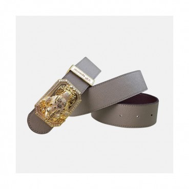 Stefano Ricci 2019 Mens Signature Cubic Steel Buckle Reversible Leather Belt - 스테파노리치 남성 시그니처 큐빅 스틸 버클 양면 레더 벨트 Ste0067x.Size(3.8cm).그레이금장