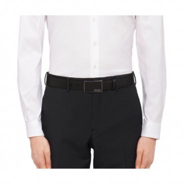 Prada 2019 Mens Saffiano Business Leather Belt - 프라다 남성 신상 사피아노 비지니스 레더 벨트 Pra0424x.Size(3.5cm).블랙