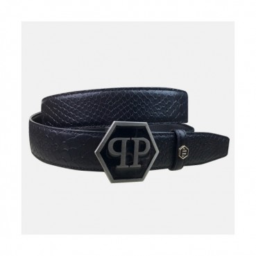 Philipp Plein 2019 Mens Box  Logo Buckle Leather Belt - 필립플레인 남성 신상 박스 로고 버클 레더 벨트 Phi0027x.Size(3.5cm).블랙은장