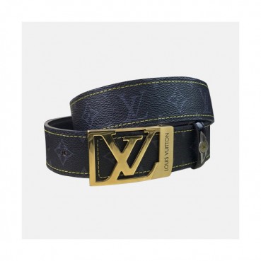Louis vuitton 2019 Mens Signature Initial Logo Buckle Leather Belt - 루이비통 남성 신상 시그니처 이니셜 로고 버클 레더 벨트 Lou0894x.Size(3.8cm).블랙금장