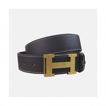 Hermes 2019 Mens Business Signature Logo Leather Belt - 에르메스 남성 비지니스 시그니처 로고 가죽 벨트 Her0195x.Size(3.8cm).갈색금장
