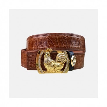 Stefano Ricci 2019 Mens Signature Cubic Steel Buckle Leather Belt - 스테파노리치 남성 시그니처 큐빅 스틸 버클 레더 벨트 Ste0066x.Size(3.8cm).브라운금장