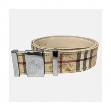 [매장판]Burberry 2019 Mens Londan Box Logo Buckle Business Check Leather Belt - 버버리 남성 런던 박스 로고 버클 비지니스 체크 레더 벨트 Bur0593x.Size(3.8CM).체크베이지은장