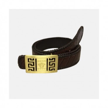 Versace 2019 Mens Signature Medusa Steel Buckle Leather Belt - 베르사체 신상 남성 시그니처 메두사 스틸 버클 레더 벨트 Ver0175x.Size(3.8cm).브라운금장