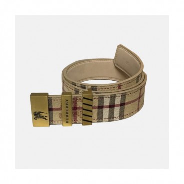 [매장판]Burberry 2019 Mens Londan Box Logo Buckle Business Check Leather Belt - 버버리 남성 런던 박스 로고 버클 비지니스 체크 레더 벨트 Bur0592x.Size(3.8CM).체크베이지금장