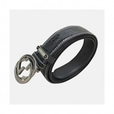 Gucci 2019 Mens Signature Vintage GG Steel Buckle Leather Belt - 구찌 신상 남성 시그니처 빈티지 GG 스틸 버클 레더 벨트 Guc0862x.Size(3.5cm).블랙은장