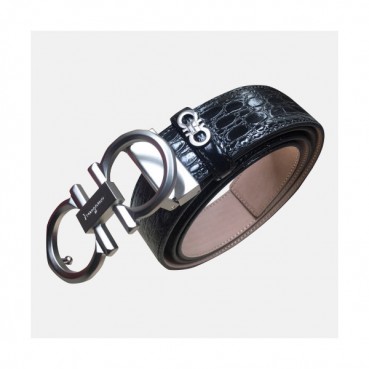 Salvatore Ferragamo 2019 Mens Gancio Buckle Leather Belt - 살바토레 페라가모 남성 간치오 버클 레더 벨트 Fer0234x.Size(3.4cm).블랙은장
