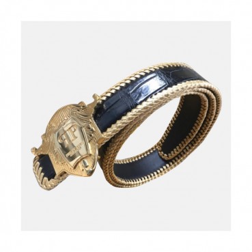 Philipp Plein 2019 Mens Box Logo Buckle Leather Belt - 필립플레인 남성 신상 박스 로고 버클 레더 벨트 Phi0026x.Size(3.8cm).블랙검장