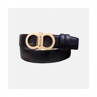 Salvatore Ferragamo 2019 Mens Gancio Buckle Leather Belt - 살바토레 페라가모 남성 간치오 버클 레더 벨트 Fer0230x.Size(3.4cm).블랙금장