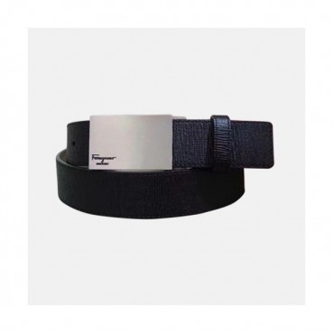 Salvatore Ferragamo 2019 Mens Box Logo Buckle Leather Belt - 살바토레 페라가모 남성 박스 로고 버클 레더 벨트 Fer0229x.Size(3.5cm).블랙은장