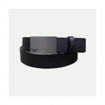 Salvatore Ferragamo 2019 Mens Box Logo Buckle Leather Belt - 살바토레 페라가모 남성 박스 로고 버클 레더 벨트 Fer0228x.Size(3.5cm).블랙차콜