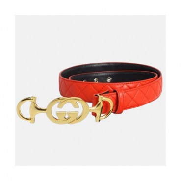 Gucci 2019 Mens Signature GG Steel Buckle Leather Belt - 구찌 신상 남성 시그니처 GG 스틸 버클 레더 벨트 Guc0859x.Size(3.0cm).레드금장