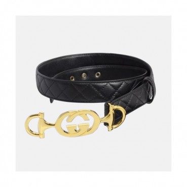 Gucci 2019 Mens Signature GG Steel Buckle Leather Belt - 구찌 신상 남성 시그니처 GG 스틸 버클 레더 벨트 Guc0858x.Size(3.0cm).블랙금장