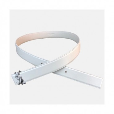 Saint Laurent 2019 Ladies Signature Logo Steel Buckle Leather Belt - 입생로랑 신상 여성 시그니처 로고 스틸 버클 레더 벨트 Ysl0040x.Size(3.0cm).화이트은장