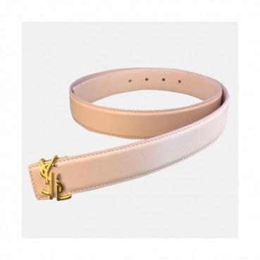 Saint Laurent 2019 Ladies Signature Logo Steel Buckle Leather Belt - 입생로랑 신상 여성 시그니처 로고 스틸 버클 레더 벨트 Ysl0043x.Size(3.0cm).핑크금장