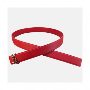 Saint Laurent 2019 Ladies Signature Logo Steel Buckle Leather Belt - 입생로랑 신상 여성 시그니처 로고 스틸 버클 레더 벨트 Ysl0042x.Size(3.0cm).레드