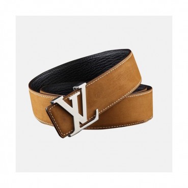 Louis vuitton 2019 Mens Signature Initial Logo Buckle Leather Belt - 루이비통 남성 신상 시그니처 이니셜 로고 버클 레더 벨트 Lou0876x.Size(3.8cm).2컬러(브라운금장/은장)