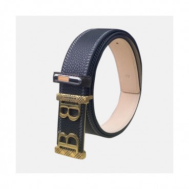 Burberry 2019 Men Initial Logo Buckle Business Leather Belt - 버버리 남성 이니셜 로고 버클 비지니스 레더 벨트 Bur0581x.Size(3.5cm).다크그레이