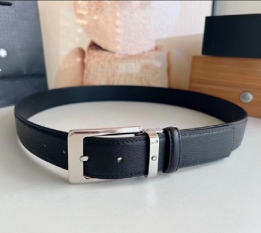 Montblanc 2023 Mens Business Leather Belt - 몽블랑 신상 남성  레더 벨트 Mont0046x.Size(3.5cm).블랙은장