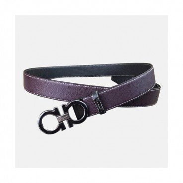 Salvatore Ferragamo 2019 Mens Gancio Buckle Reversible Leather Belt - 살바토레 페라가모 남성 간치오 버클 양면 레더 벨트 Fer0225x.Size(3.5cm).퍼플검장