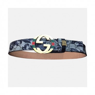 Gucci 2019 Mens Signature GG Steel Buckle Leather Belt - 구찌 신상 남성 시그니처 GG 스틸 버클 레더 벨트 Guc0851x.Size(3.8cm).블랙금장