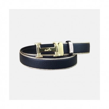 Hermes 2019 Mens Business Initial Logo Leather Belt - 에르메스 남성 비지니스 이니셜 로고 가죽 벨트 Her0178x.Size(3.5cm).블랙금장