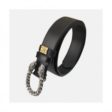 Gucci 2019 Mens Signature Steel Buckle Leather Belt - 구찌 신상 남성 시그니처 스틸 버클 레더 벨트 Guc0847x.Size(3.8cm).블랙은장