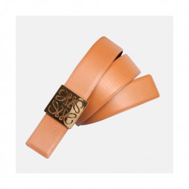 Loewe 2019 Mens Anagram Buckle Reversible Leather Bellt - 로에베 남성 시그니처 로고 버클 사파이노 레더 벨트 Loe0034x.Size(3.8cm).오렌지금장