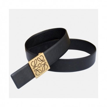Loewe 2019 Mens Anagram Buckle Reversible Leather Bellt - 로에베 남성 시그니처 로고 버클 사파이노 레더 벨트 Loe0033x.Size(3.8cm).블랙금장