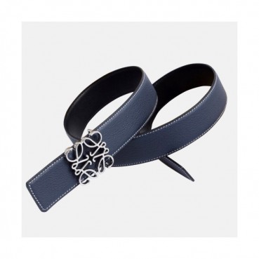 Loewe 2019 Mm/Wm Anagram Buckle Saffoano Reversible Leather Bellt - 로에베 남자 시그니처 로고 버클 사파이노 양면 레더 벨트 Loe0031x.Size(4.0cm).네이비은장