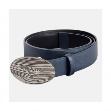 Prada 2019 Mens Vintage Logo Business Saffiano Leather Belt - 프라다 남성 신상 빈티지 로고 비지니스 사피아노 레더 벨트 Pra0487x.Size(3.4cm).네이비은장