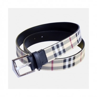 [매장판]Burberry 2019 Mens Londan Classic Logo Buckle Business Check Leather Belt - 버버리 남성 런던 클래식 로고 버클 비지니스 체크 레더 벨트 Bur0551x.Size(3.5CM).체크베이지은장
