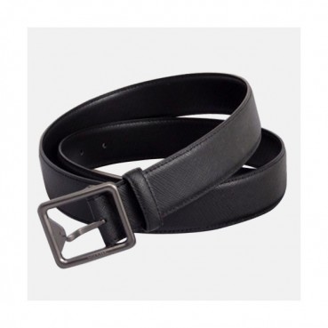 Prada 2019 Mens Classic Logo Business Leather Belt - 프라다 남성 신상 클래식 로고 비지니스 레더 벨트 Pra0487x.Size(3.4cm).블랙검장