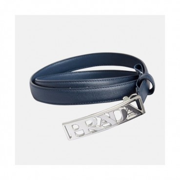 Prada 2019 Ladies Box Logo Business Leather Belt - 프라다 여성 신상 박스 로고 비지니스 레더 벨트 Pra0485x.Size(2.0cm).블루은장
