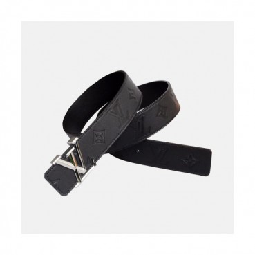 Louis vuitton 2019 Mens Signature Initial Logo Buckle Leather Belt - 루이비통 남성 신상 시그니처 이니셜 로고 버클 레더 벨트 Lou0866x.Size(4.0cm).블랙은장