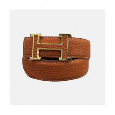 Hermes 2019 Mens Business Initial Logo Leather Belt - 에르메스 남성 비지니스 이니셜 로고 가죽 벨트 Her0173x.Size(3.8cm).오렌지금장