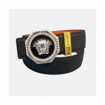 [커스텀급]Versace 2019 Mens Palazzo Medusa Steel Buckle Leather Bellt - 베르사체 남성 메두사 스틸 버클 레더 벨트 Ver0164x.Size(3.8cm).블랙은장