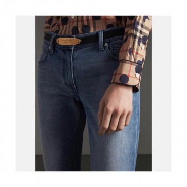 Burberry 2019 Ladies Signature Logo Classic Business Leather Belt - 버버리 여성 시그니처 로고 클래식 비지니스 레더 벨트 Bur0542x.Size(2.0CM).블랙금장