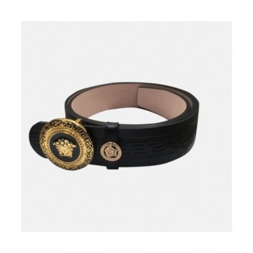 Versace 2019 Mens Palazzo Medusa Steel Buckle Leather Bellt - 베르사체 남성 메두사 스틸 버클 레더 벨트 Ver0164x.Size(3.8cm).블랙금장
